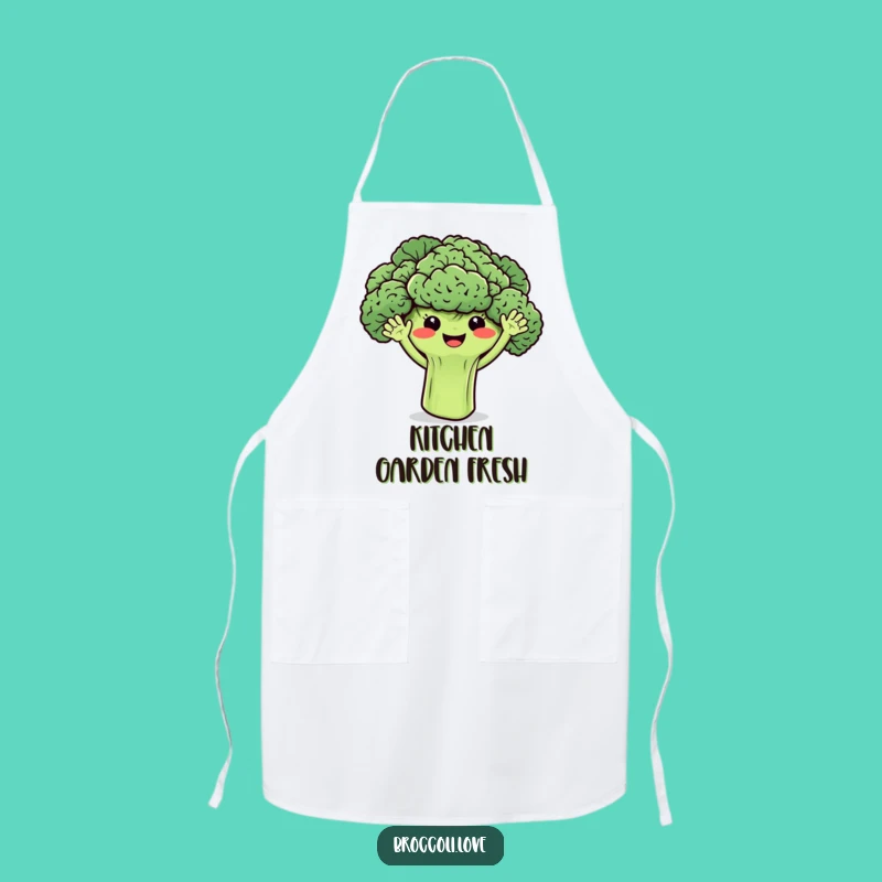 Broccoli's Kitchen Cheer Apron: Cook with Veggie Enthusiasm