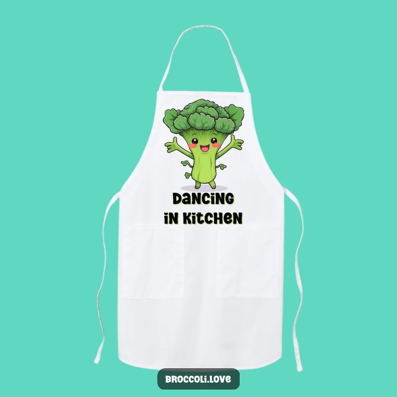 Funny Dancing Broccoli Stalk Apron - Kitchen Dance Party Fun