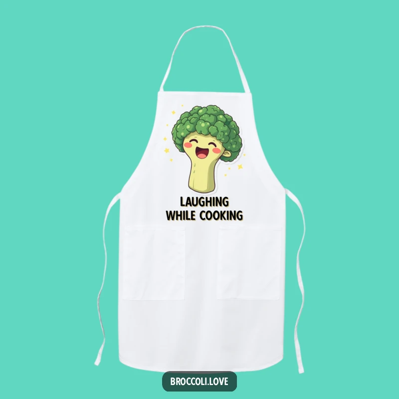Funny Laughing Broccoli Apron - Kitchen Giggles & Protection
