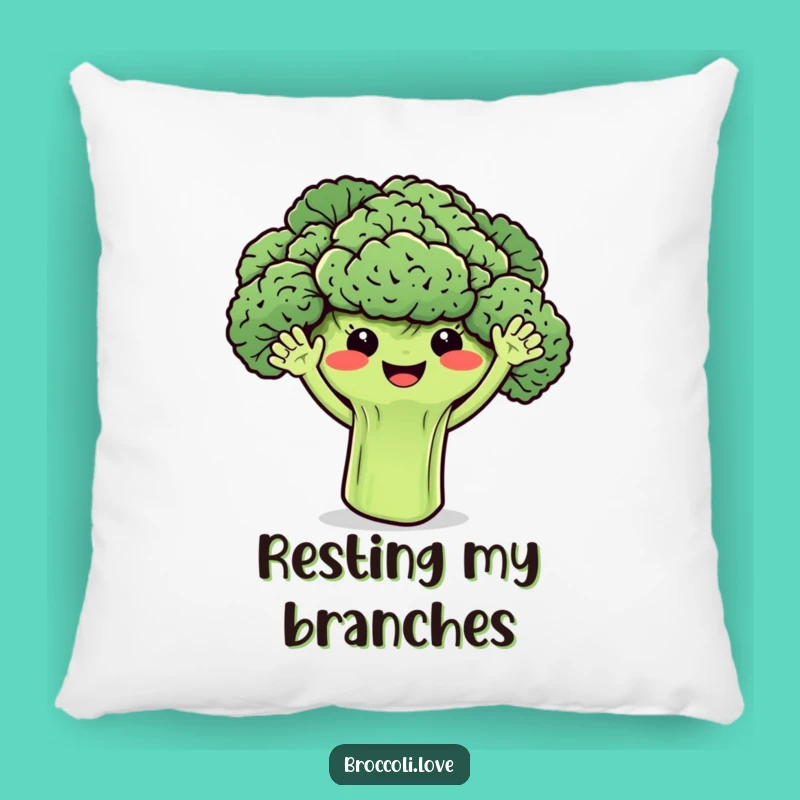Broccoli's Cozy Wave Pillow: Cuddle Up with Veggie Cheer