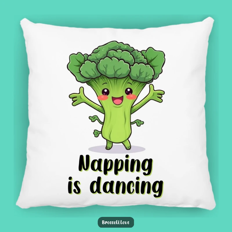 Funny Dancing Broccoli Stalk Pillow - Cozy & Cheerful Accent
