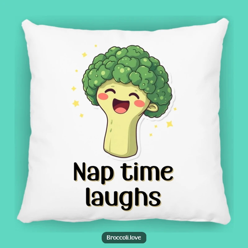 Funny Laughing Broccoli Pillow - Cozy & Cheerful Giggles