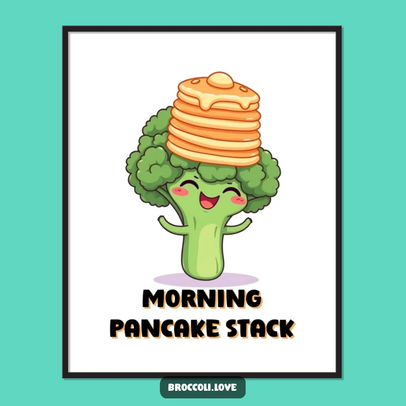 Funny Pancake Broccoli Giggle Digital Art - Hilarious Instant Breakfast Gift