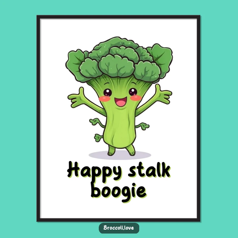 Funny Dancing Broccoli Stalk Digital Art - Veggie Dance Decor