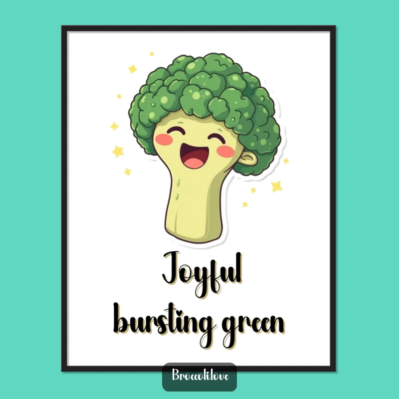 Funny Laughing Broccoli Digital Art - Bursting with Joyful Decor