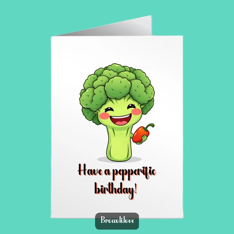 Free Printable Birthday Card: Friendly Broccoli Shares Pepper, Sweet Downloadable Gift