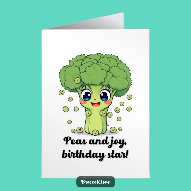 Free Printable Birthday Card: Funny Broccoli Juggling Peas, Hilarious Downloadable Gift