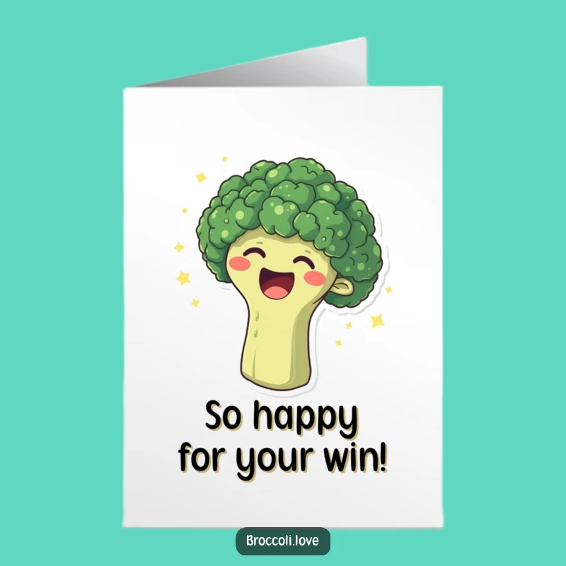 Free Printable Congrats Card: Laughing Broccoli Celebration, Fun Downloadable Joy
