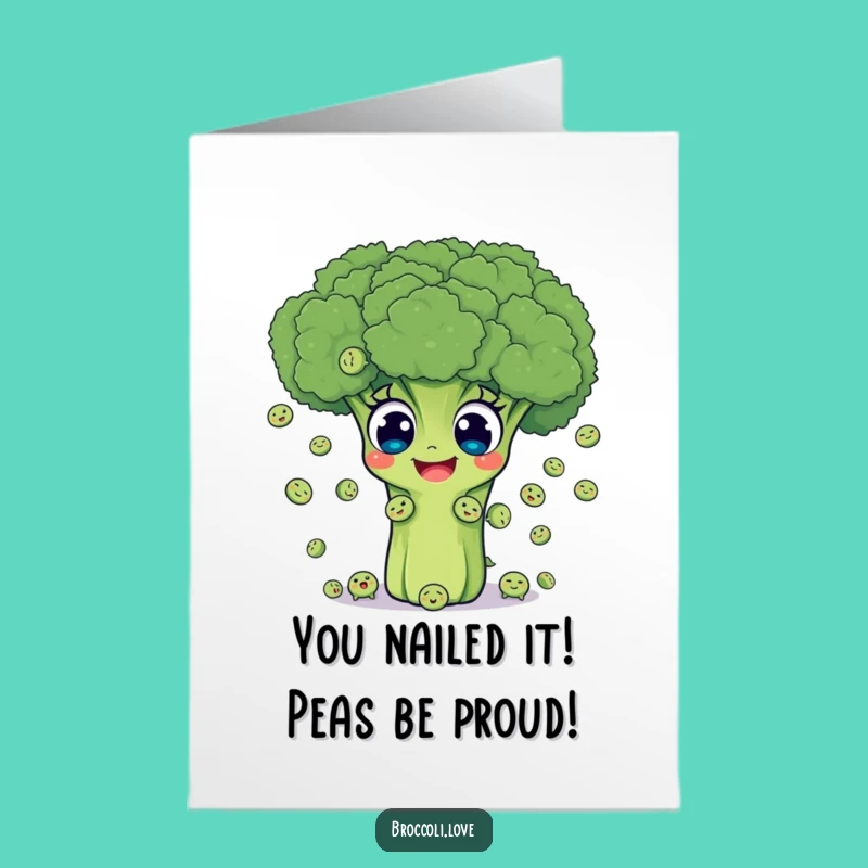 Free Printable Congrats Card: Hilarious Broccoli Juggling Peas, Fun Downloadable Gift