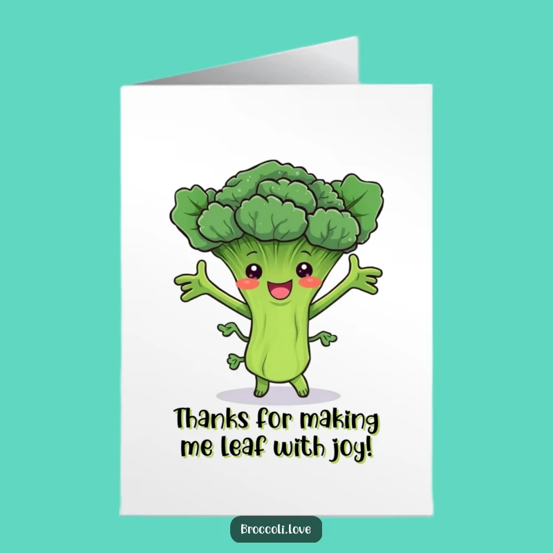 Free Printable Thank You Card: Dancing Broccoli Expresses Thanks, Charming Downloadable Gift