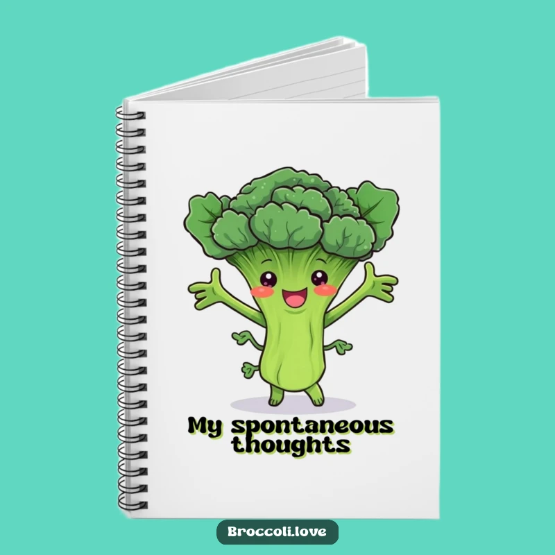 Funny Dancing Broccoli Stalk Notebook - Dance Through Your Notes