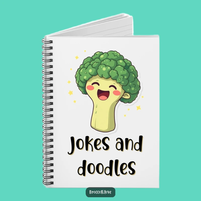 Funny Laughing Broccoli Notebook - Jot Down Hilarious Thoughts