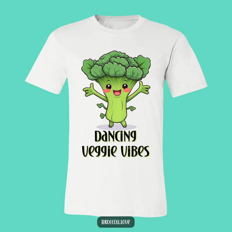 Funny Dancing Broccoli Stalk T-Shirt - Veggie Groovy Fun Tee